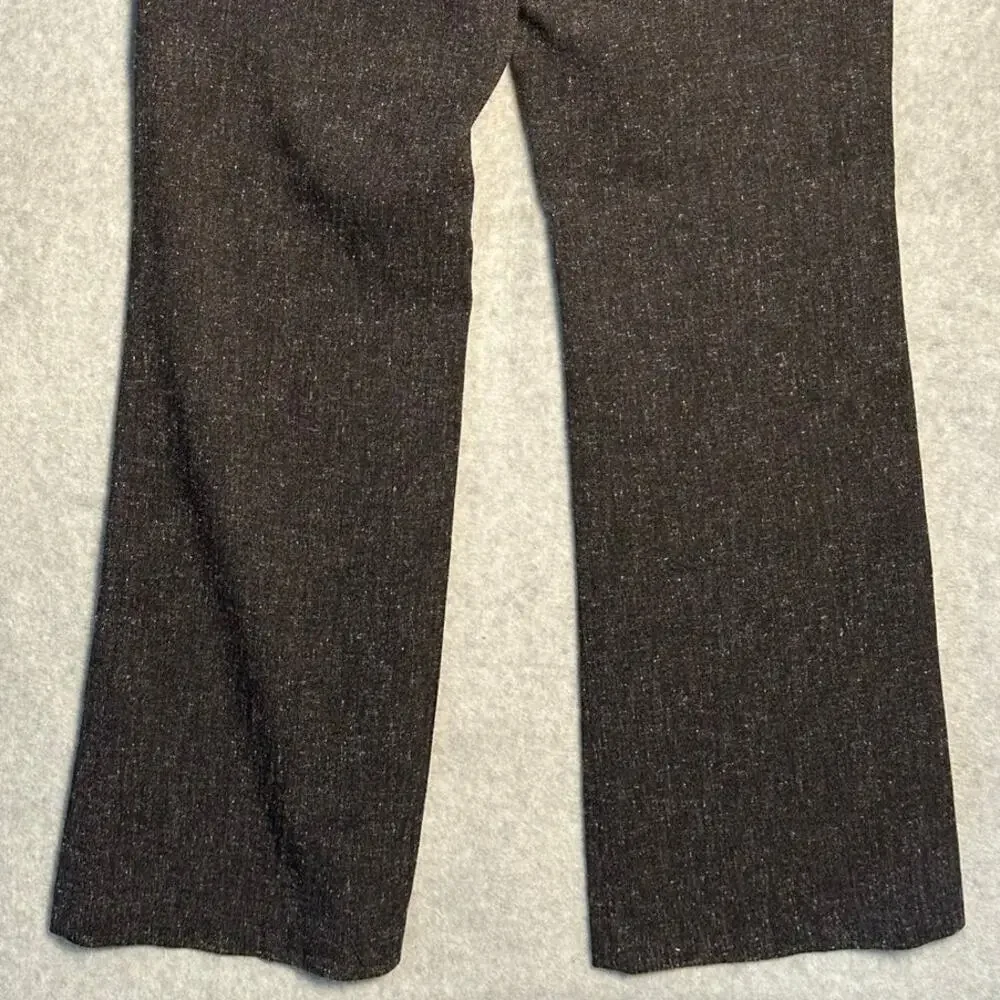 Laundry by Shelli‎ Segal Sz 8 Wide Leg Dark Gray Trouser Pants Slacks Heathered